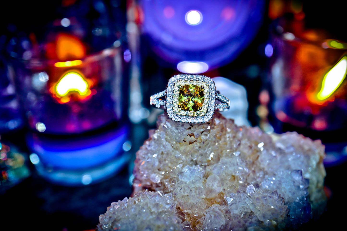 Yellow Sparkling Citrine Sterling Silver 925 Ring! High Quality Jewelry!
