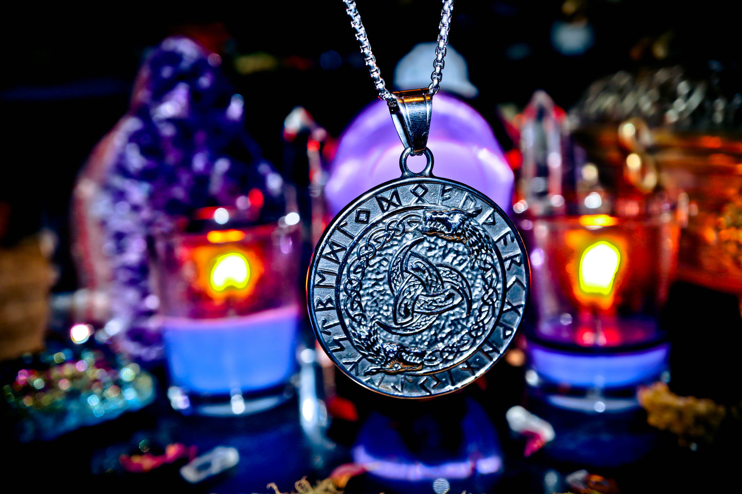 Dragon Ouroboros Norse Viking Amulet Steel Necklace Pendant!