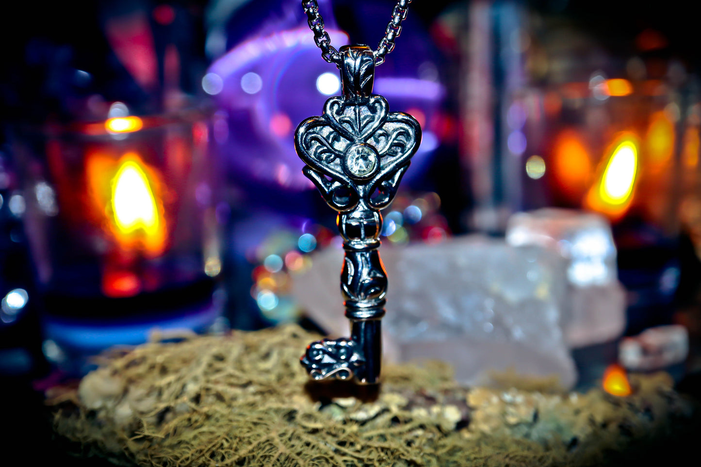 Master Key Silver Stainless Steel 316L Necklace Amulet Pendant!