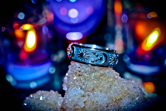 Alchemy Esoteric Symbols Spinning Band Spinner Ring!