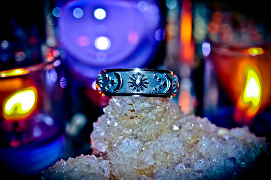 Alchemy Esoteric Symbols Spinning Band Spinner Ring!