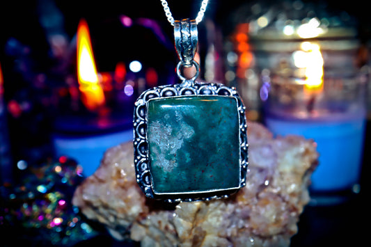 Bloodstone Gemstone Amulet Necklace Pendant!