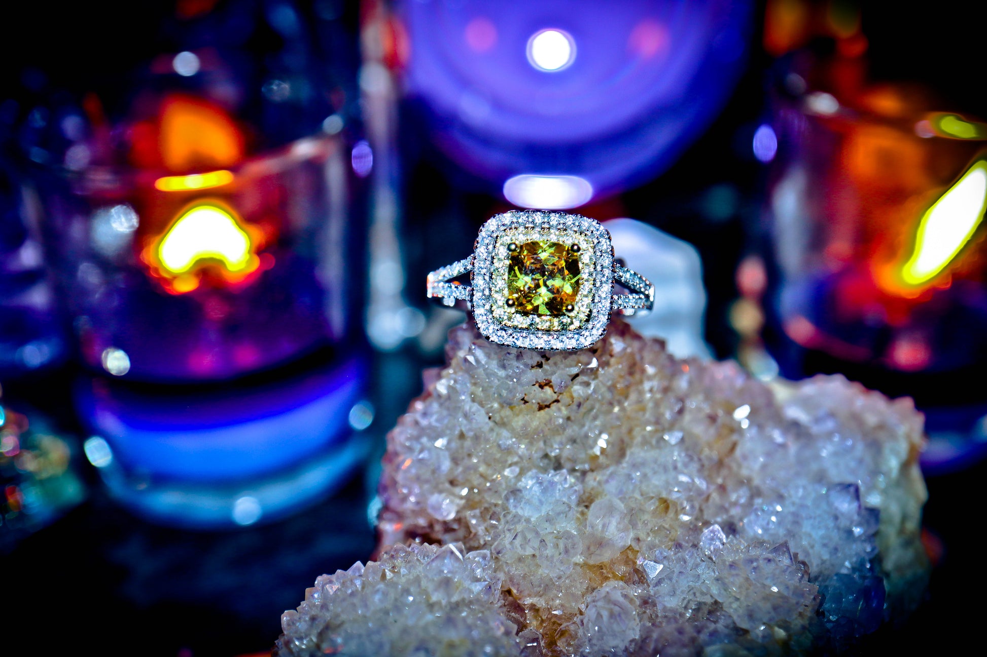 Yellow Sparkling Citrine Sterling Silver 925 Ring! High Quality Jewelry!