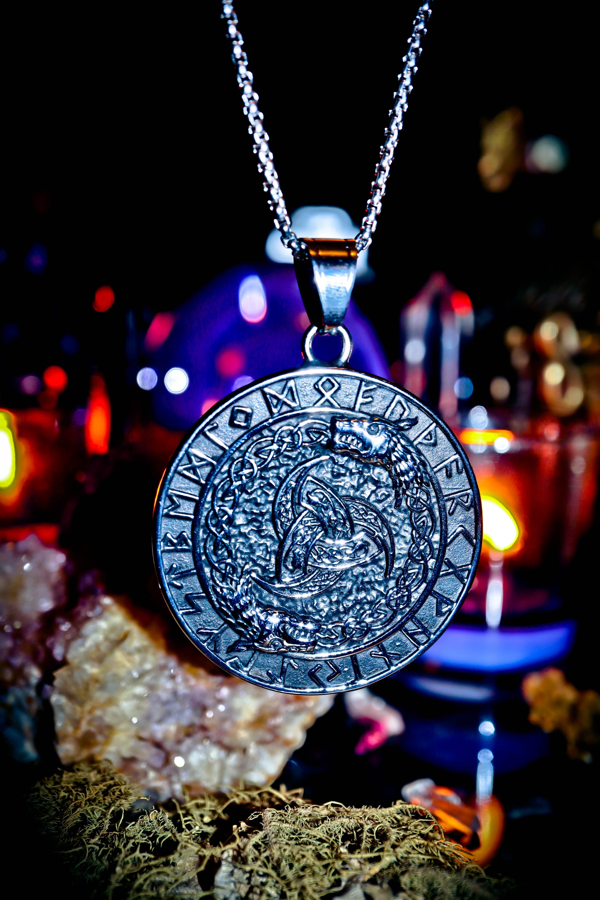 Dragon Ouroboros Norse Viking Amulet Steel Necklace Pendant!