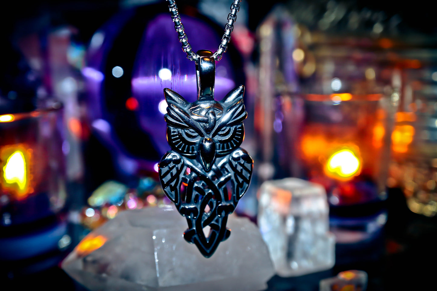 Owl Stainless Steel 316L Necklace Amulet Pendant with 22" Chain!