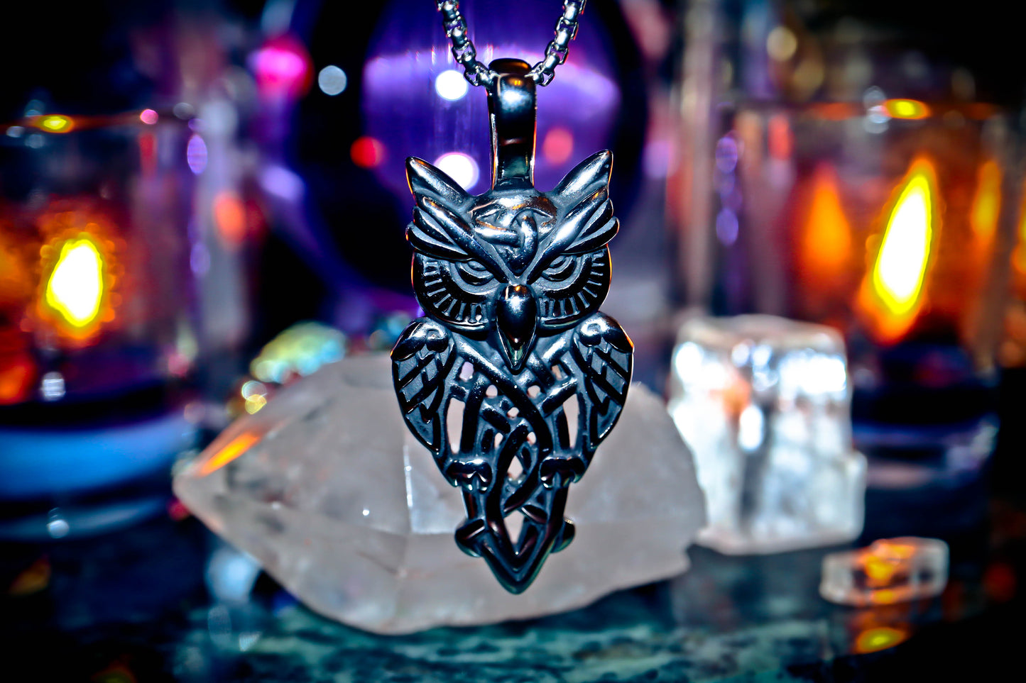 Owl Stainless Steel 316L Necklace Amulet Pendant with 22" Chain!