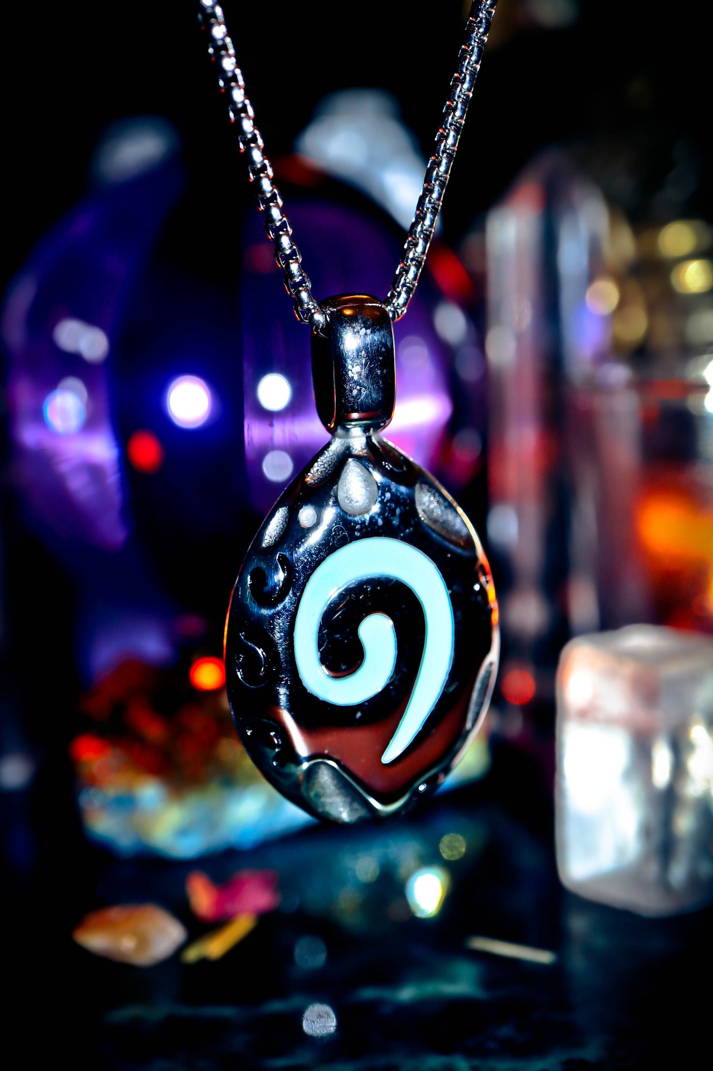 Spiral Stainless Steel 316L Necklace Amulet Pendant with 22" Chain!