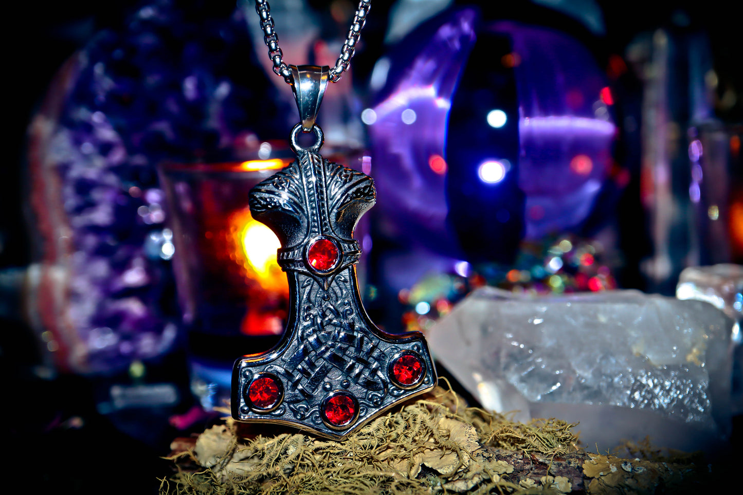 Thor's Hammer Stainless Steel 316L Necklace Amulet Pendant with 22" Chain!