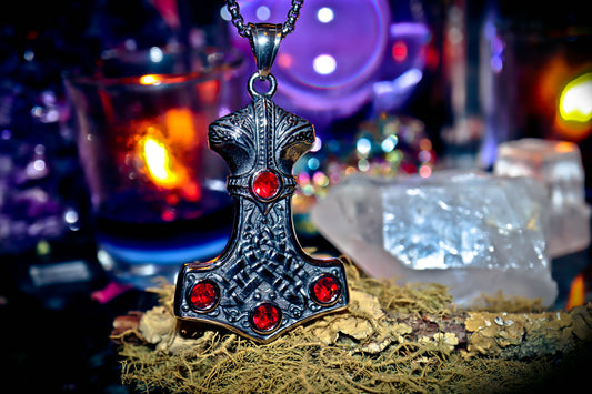 Thor's Hammer Stainless Steel 316L Necklace Amulet Pendant with 22" Chain!