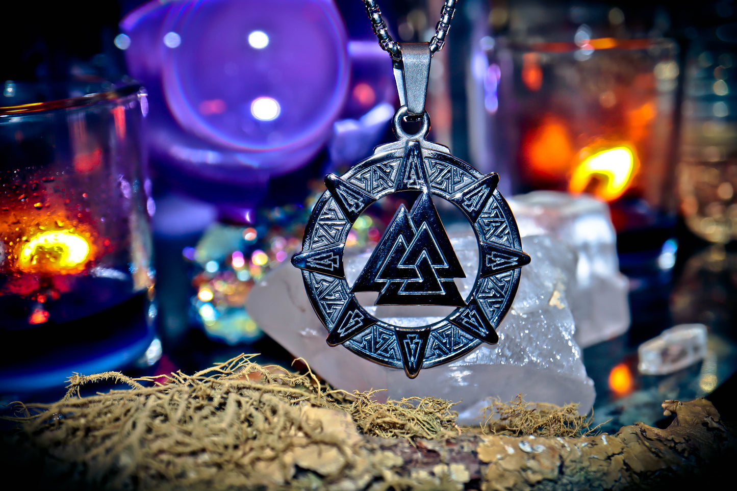 Triangles Symbol Stainless Steel 316L Necklace Amulet Pendant with 22" Chain!