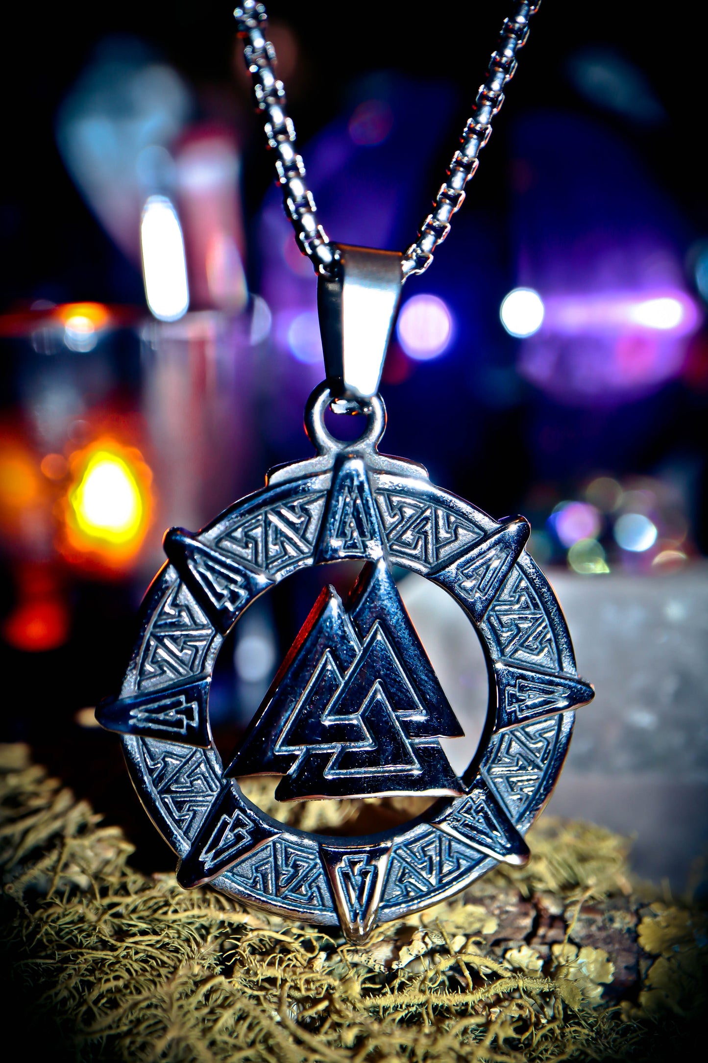 Triangles Symbol Stainless Steel 316L Necklace Amulet Pendant with 22" Chain!