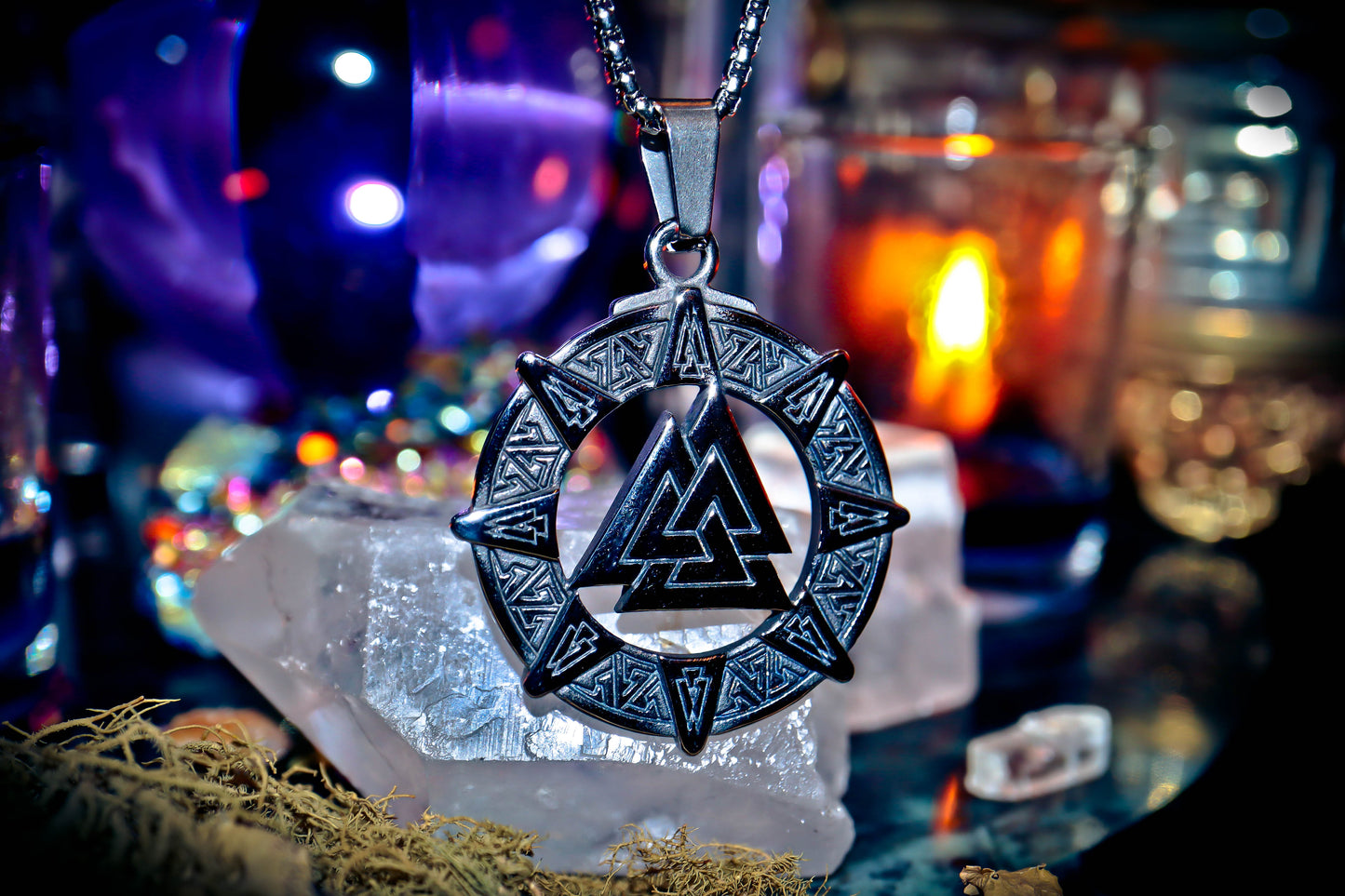 Triangles Symbol Stainless Steel 316L Necklace Amulet Pendant with 22" Chain!