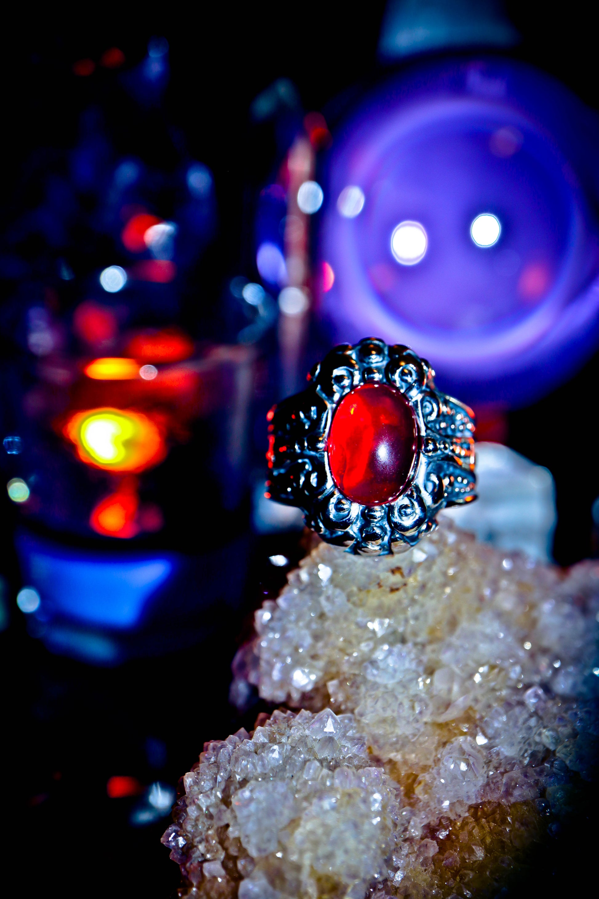 Red Ornate 316L Mystical Stainless Steel Premium High Quality Ring!