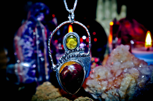 Mookaite Sterling Silver 925 Amulet Gemstone Necklace Pendant!