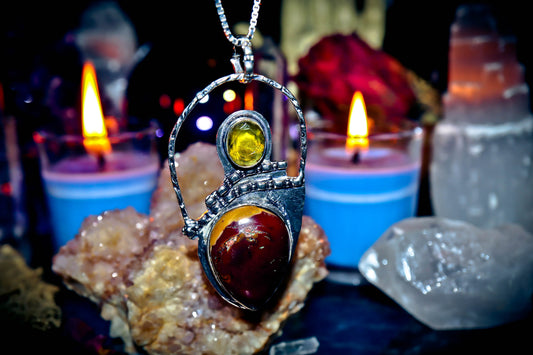 Mookaite Sterling Silver 925 Amulet Gemstone Necklace Pendant!