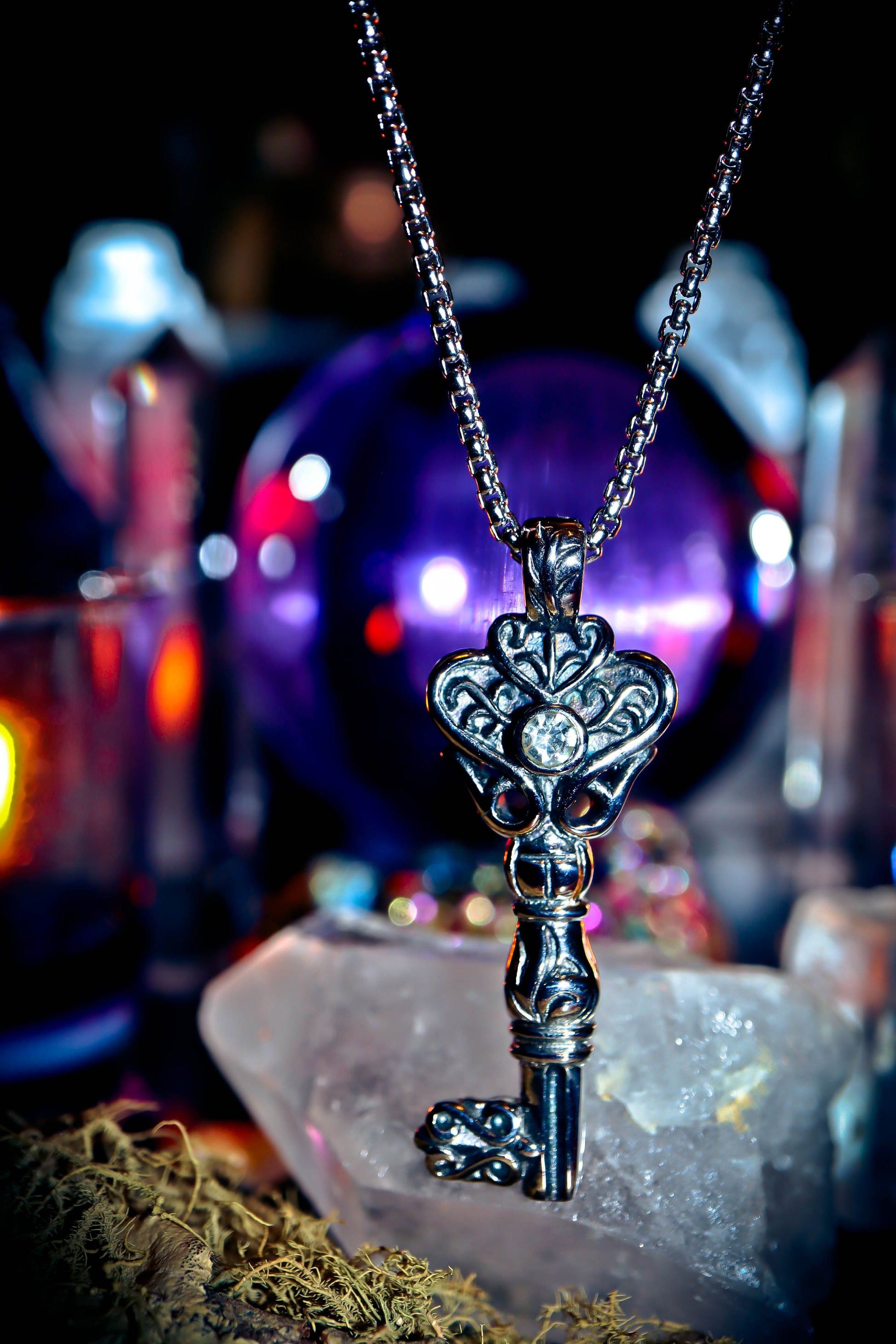 Silver Master Key Stainless Steel 316L Necklace Amulet Pendant!