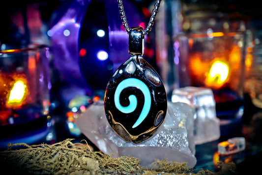 Spiral Stainless Steel 316L Necklace Amulet Silver Pendant!