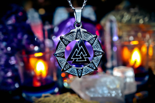 Triangles Symbol Silver Stainless Steel Necklace Amulet Pendant!