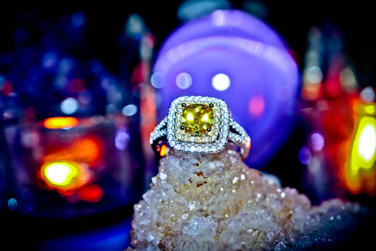 Yellow Sparkling Citrine Sterling Silver 925 Ring - High Quality Jewelry!