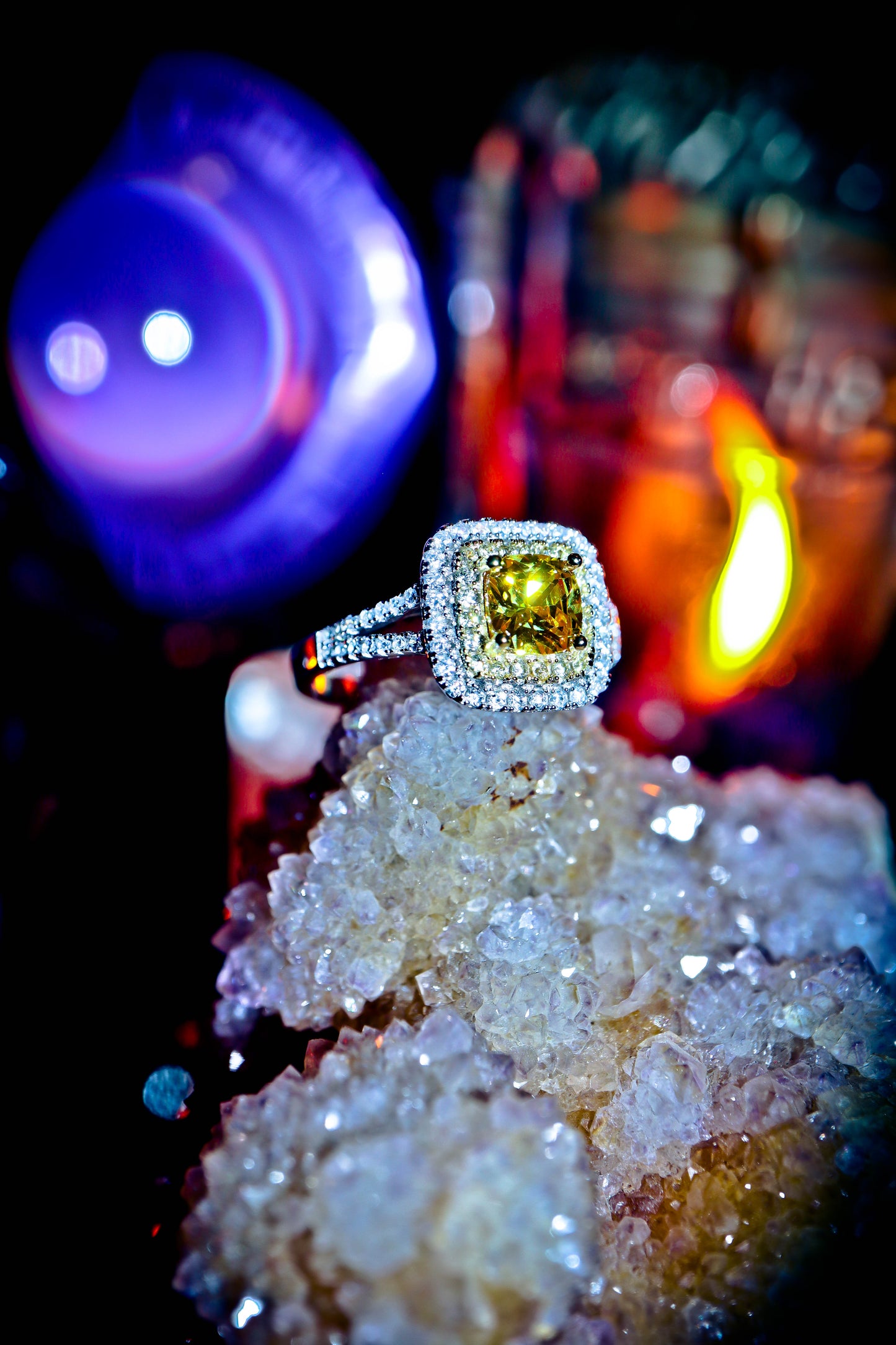 Yellow Sparkling Citrine Sterling Silver 925 Ring! High Quality Jewelry!